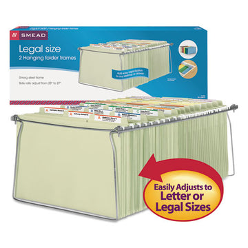 Smead® Steel Hanging Folder Drawer Frame, Legal Size, 23" To 27" Long, Gray, 2-pack freeshipping - TVN Wholesale